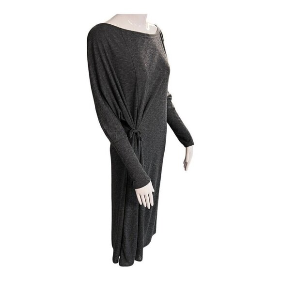 Caslon Womens Jersey Knit Wrap Midi Dress~Size Small~Grey Dark Charcoal L1 16 - Picture 3 of 8